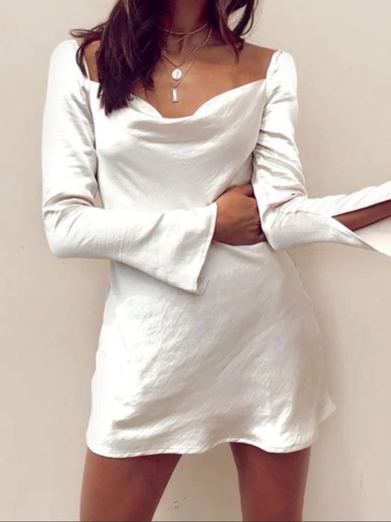 Princess Polly Dresses & Skirts - Women's Champagne Satin Mini Dress